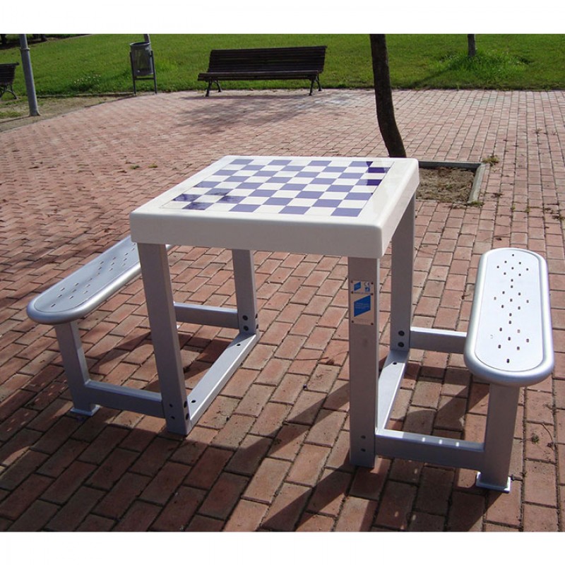 Taula multijocs d'exterior 2 seients | Robustesa i Diversió Inclusiva